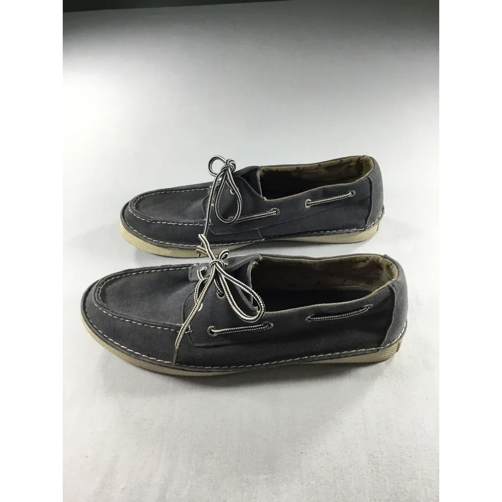 Sperry 10.5 M Top-Sider Blue Canvas Boat Shoes Mens Coastal Preppy Collegiate